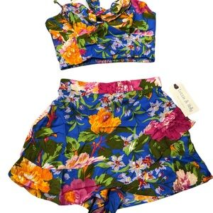 Floral Two-Piece Set Lottie & Holly by Band of Gypsies Multiple LG NWT 2 Piece